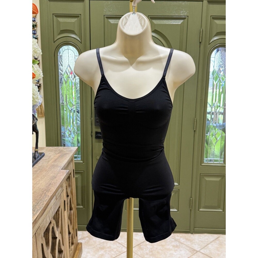 Women’s Active Seamless One Piece Spaghetti Strap Control Padded Romper Black S